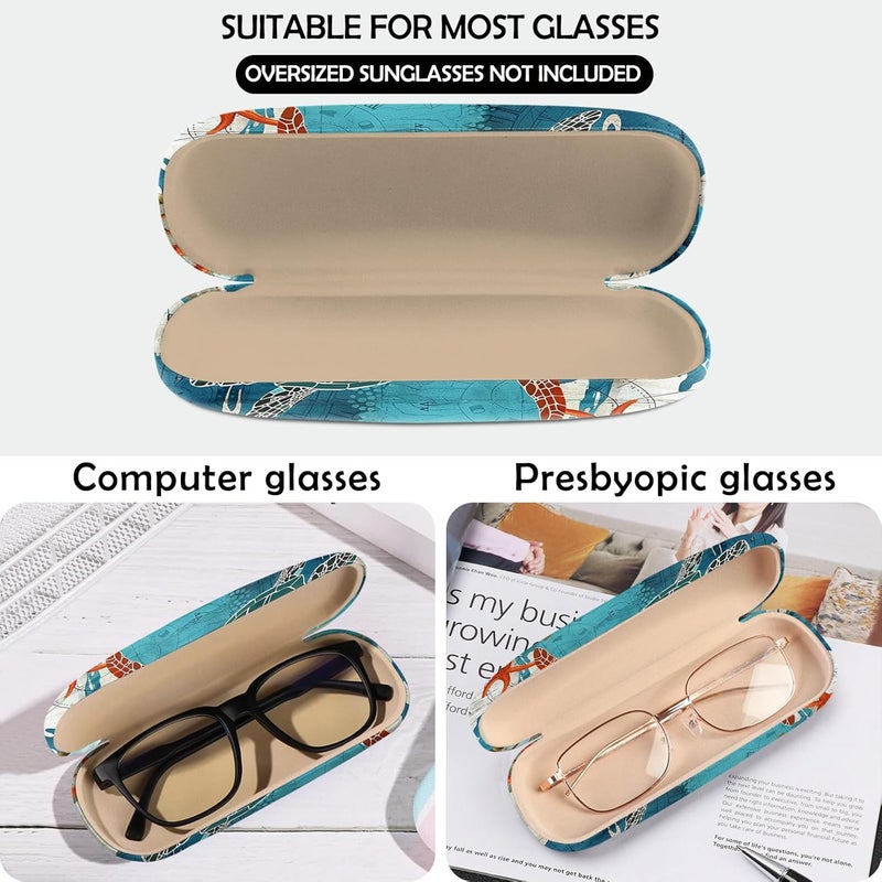Cabreche Glasses Case Hard Shell Eyeglass Portable Glasses Eyeglasses Holder Box with Cleaning Cloth Women Girls Men Cute - Image 3